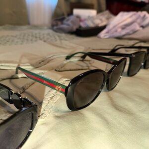 Gucci Black Frames with Green and Red Accents